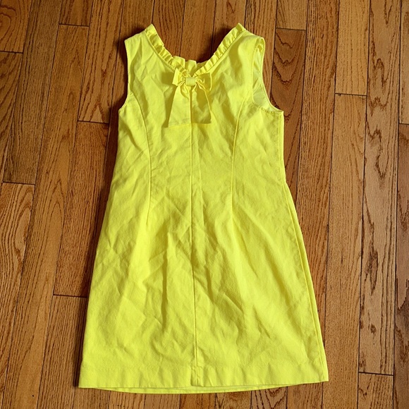 🔥🔥🔥Talbots Petite Yellow Bow Tie Detail Petite Dress 14P - Picture 4 of 9